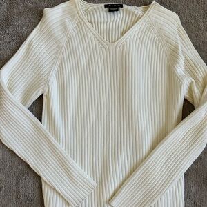 White Ribbed Sweater